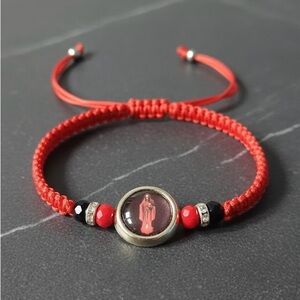 Red Adjustable Bracelet Santa Muerte
